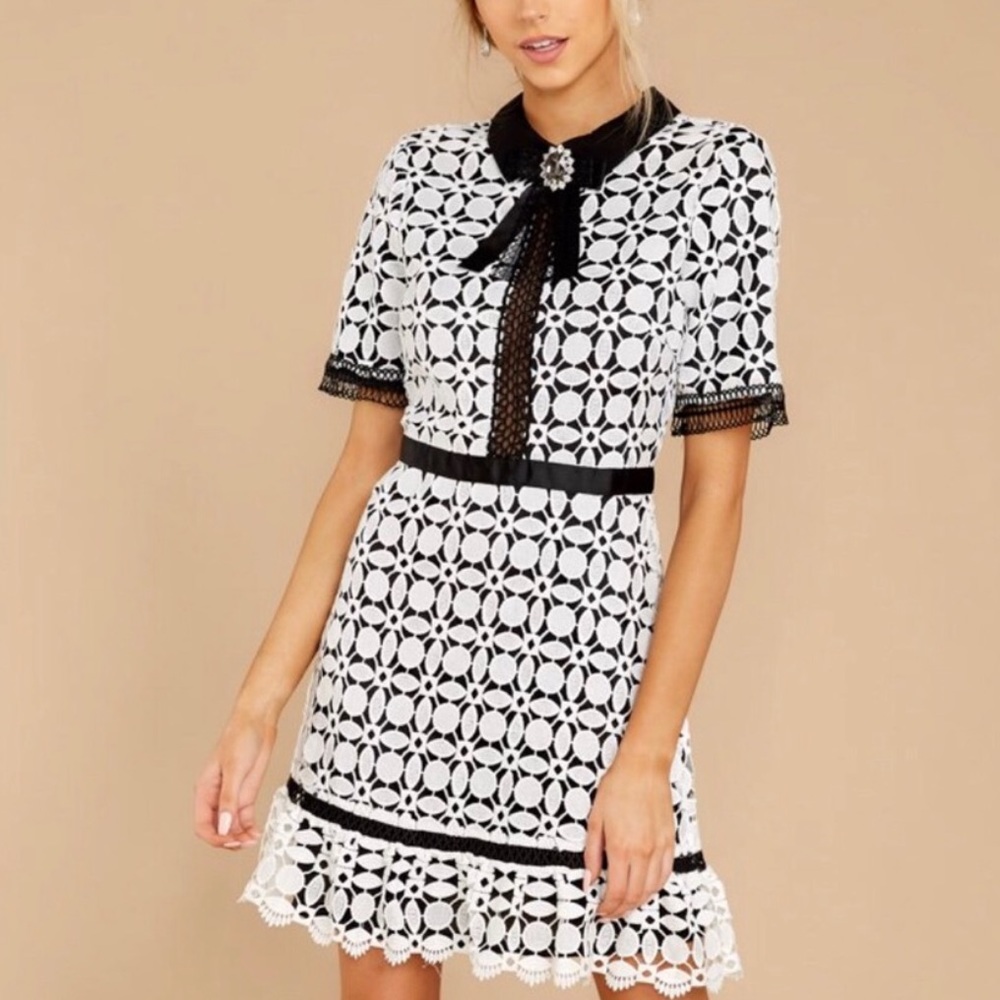 ✨✨SALE✨✨Gorgeous Black & White lace dress - NWOT